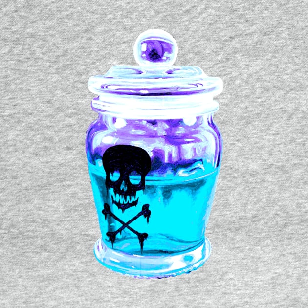 Deadly ice potion - blue and purple skull by LukjanovArt